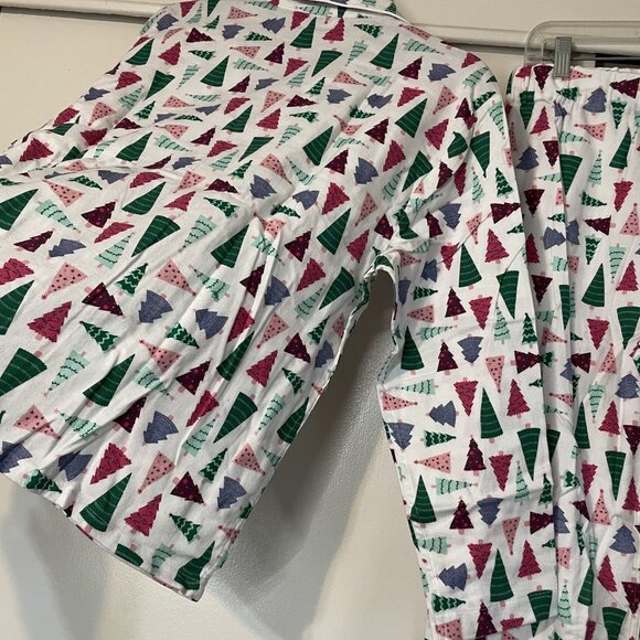 J. Crew Long Sleeve Flannel Holiday Print Pajama Sleep SET Size MP White Multi - Picture 6 of 12